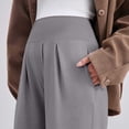 thumbnail image 5 of Hxshgdsn Pregnancy Womens Wide Leg Long Pants Pleated Waist Stretchy Breathable Trousers Maternity Yoga Pant Gray Xl, 5 of 5