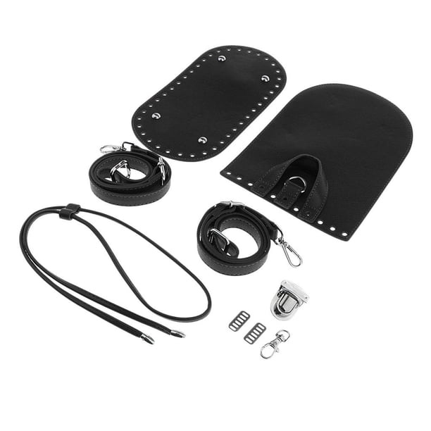 Kit para hacer bolsos de cuero con ganchillo, varios modelos, tejido de bolso, artesanía de cuero negro1
