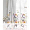 thumbnail image 6 of Pink Flowers Sheer Curtains 63 Inch Length 2 Panels Set for Living Room/Bedroom, Spring Floral Daisy Farmhouse Pastoral Botanical Kitchen Curtains Grommet Curtains Window Treatments 42"x63"x2, 6 of 7