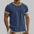 thumbnail image 4 of Shirts for Men Short Sleeve Plus Size Solid Color Crew Neck Casual Sports T-Shirt Tops Summer Leisure Outdoor Sport Basic Shirt, 4 of 6