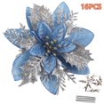 thumbnail image 1 of 16 piezas de 5,5 pulgadas de adornos para árbol de Navidad, flores artificiales de Pascua doradas y rojas, adornos brillantes para árbol de Navidad, coronas para fiestas de Navidad, bodas y bricolaje, 1 of 6