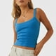 thumbnail image 2 of Camiseta sin mangas para mujer con tirantes finos, sin mangas, corte entallado, estampado liso, camiseta sin mangas recortada fresca y transpirable, 2 of 6