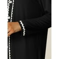 thumbnail image 5 of Unique Bargains Womens Nightshirt Button Down Nightgown Long Sleeve Pajama Sleepshirt S Black, 5 of 5