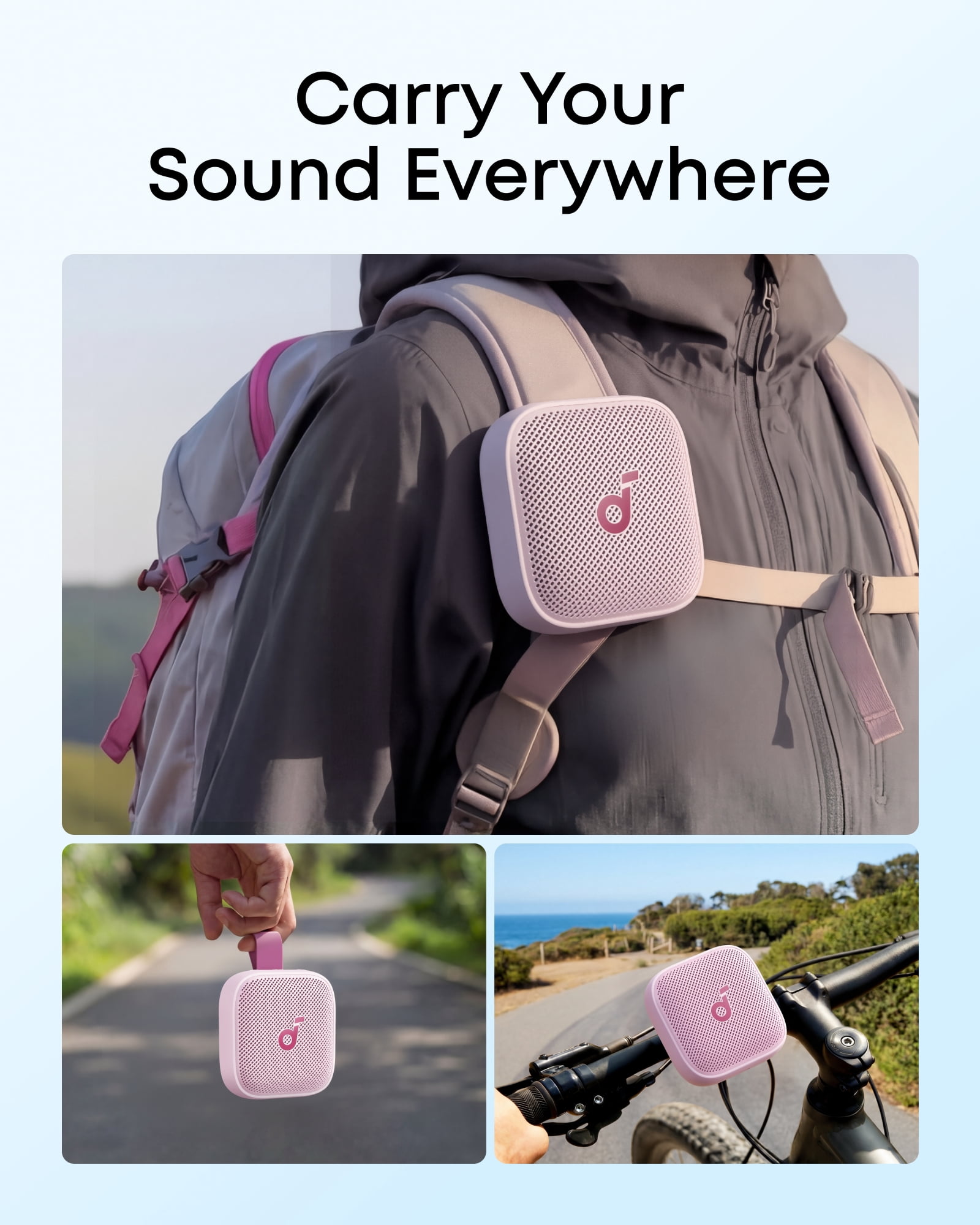 Soundcore Boom Go 3i by Anker Portable Speaker, 15W Punchy Sound, 24H Playtime, Bluetooth 6.0, BassUp 2.0, IP68, Emergency Charging for Hiking/Cycling/Camping