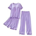 thumbnail image 6 of SDNall Womens Pajama Sets Button Casual Short Sleeve Tops Loose Shorts Home Clothing Pajamas Set Womens Pajamas, 6 of 9