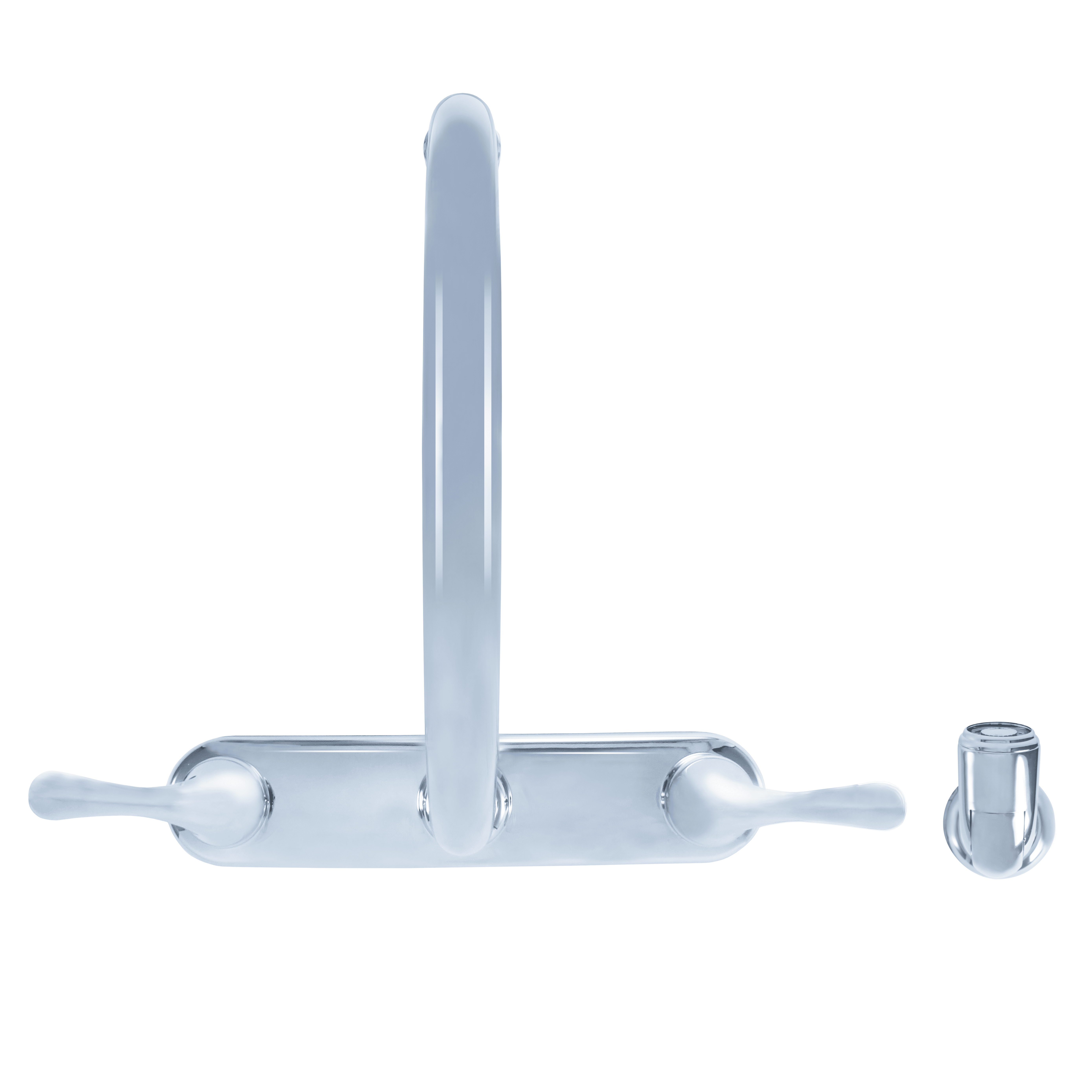 WMF-8235GNZMLP-CP - Hybrid Metal Deck Kitchen Sink Faucet 360 Degree Swivel High Spout Washerless Cart.Double Handle with Side Spray