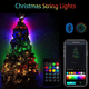 thumbnail image 2 of Cadena de luz mágica con cable de cuero, control de puntos por Bluetooth inteligente, cambio de color RGB, decoraciones navideñas impermeables para exteriores, 2 of 4