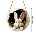 thumbnail image 3 of BotaniNest Easter Bunny Rabbit Hole Door Sign Wooden Easter For Festive Home & Party Entrance 30x30cm, 3 of 7