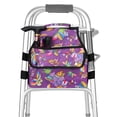 thumbnail image 4 of SupreGear Side Mount Walker Bag, Waterproof Folding Walker Organizer Pouch with Cup Holder, Double-Sided Storage, Purple Butterfly, 4 of 9