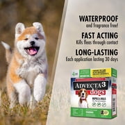 Advecta 3 Tick, Flea, and Mosquito Repellent and Treatment for Medium Dogs, 4 Monthly Doses