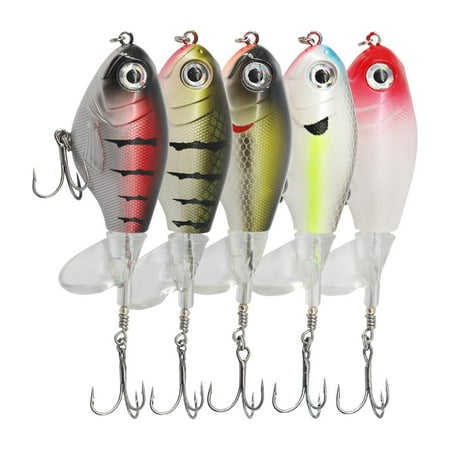 5x Fishing Lures Propeller Tail Swimbaits Hard Baits For Saltwater