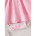 thumbnail image 6 of Bagilaanoe Newborn Easter Outfits Baby Girl Rompers Dress Print Short Sleeve Bodysuits + Headband 3M 6M 9M 12M 18M Infant Patchwork A-line Dresses, 6 of 9