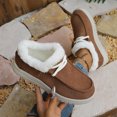 thumbnail image 2 of Mfakffe Womens Winter Ankle Boots Lace Up Round Toe Warm Flat Shoes Cozy Cold Weather Casual Non Slip Snow Booties, 2 of 4