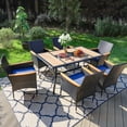 thumbnail image 3 of MF Studio 2 Pieces Outdoor Rattan Dining Chairs, All Weather PE Rattan Wicker Chairs with Cushion and Wooden Armrest, 3 of 12