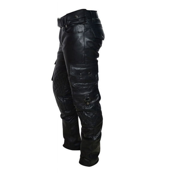 Perfectly Designed Black Color 100% Lambskin Leather Motorcycle Atheletic Pant For Men Size -28