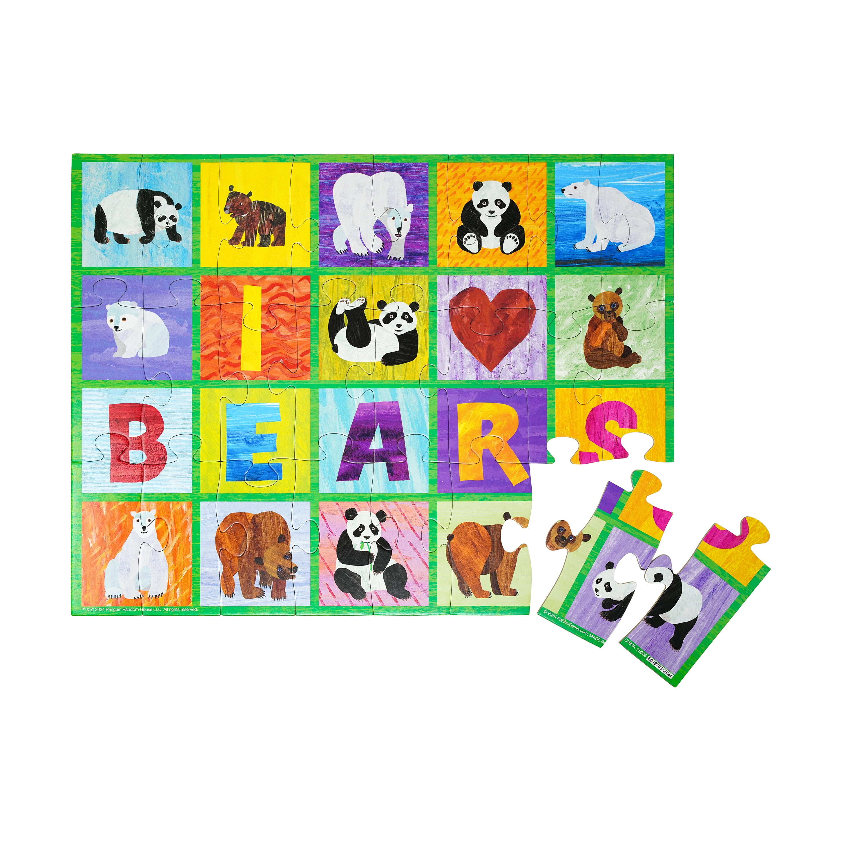 AreYouGame.com The World of Eric Carle - I Love Bears Mix and Match Tin with Puzzle: 24 Pcs