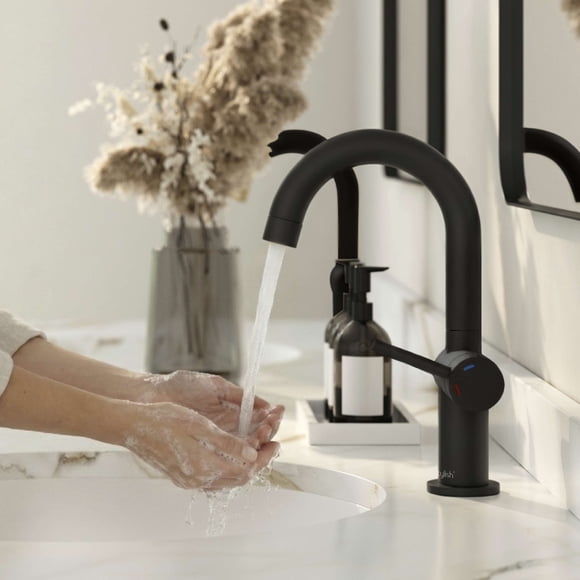 Stylish Single Handle 10-inch Bathroom Faucet in Matte Black B-113N