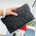thumbnail image 4 of Firefly hope Bolso de hombro tejido para mujer, bolso de mano y neceser, elegante bolso de playa de verano, 26 x 2 x 15 cm (caqui)., 4 of 4