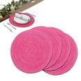 thumbnail image 1 of ¡Compre 2 y obtenga 3! Juego de 4 piezas de tapete para comida, tapete redondo tejido, vajilla Beige, almohadilla para taza, 1 of 5