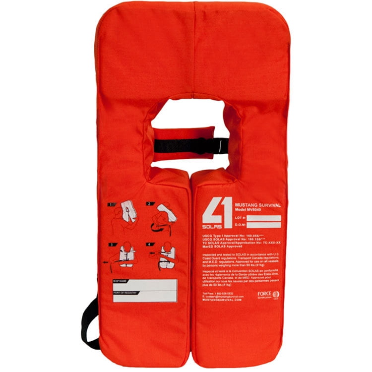 Mustang Survival 4-One SOLAS Life Jackets, Orange