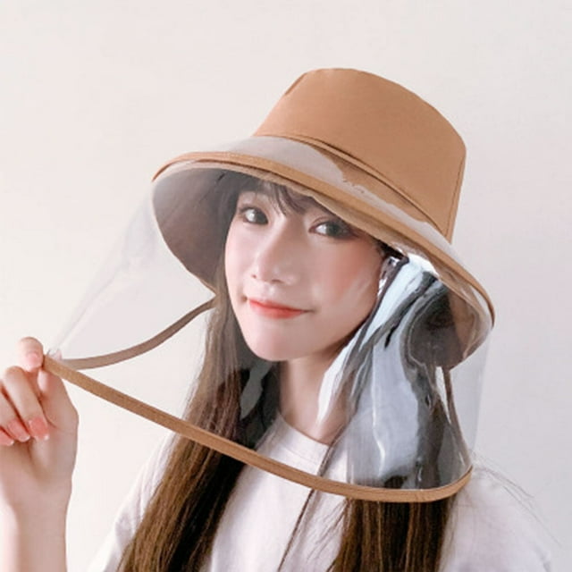 Adults Face Protection Fisherman Hat Women Men Face Protection Cap with Detachable Transparent Shield Screen