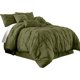 thumbnail image 2 of LDHF Sydney 7-Piece Pinch Pleat Pintuck Bedding Comforter Set (Full, Olive), 2 of 4
