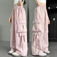 thumbnail image 5 of SJLDQY Girls Cargo Pants Casual Elastic Drawstring Waist Baggy Pants for Girls Wide Leg Sweatpants, 5 of 5