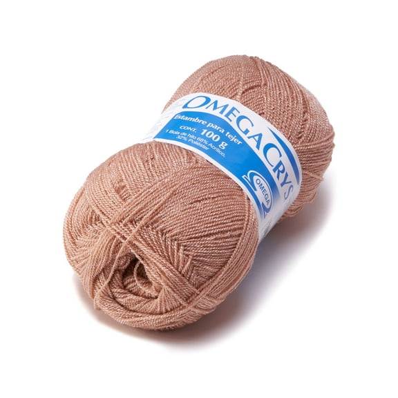 OMEGACRYS [100grs] 1 of 2 - by Omega - Fine Crystal Yarn great for all crafts - Color 15 - Pink Tan 207