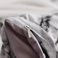 thumbnail image 5 of Juego de funda nórdica, microfibra suave de lujo con estampado de mármol de 220 x 240, diseño elegante para uso durante todo el año, incluye cierre de cremallera y lazos en las esquinas, color blanco, 5 of 5