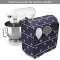 thumbnail image 2 of Navy Blue Stand Mixer Cover, Horizontal Borders with Nautical Elements Marine Rope Anchor and Helm, Kitchen Appliance Organizer Bag Cover with Pockets, 5 Quarts, Red White Dark Blue, by Ambesonne, 2 of 4