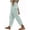 Mint Green, variant on OIOLOYJM Womens Gingham Pants Summer Lounge Plaid High Elastic Waist PJ Bottom Pants Casual Wide Leg Beach Travel Vacation Trouser with Pockets Gray 2XL