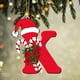 thumbnail image 1 of Colgante de árbol de Navidad de acrílico 2D con letras | Juego de 26 adornos con iniciales del alfabeto para decoración navideña, 1 of 6