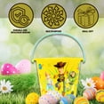 thumbnail image 3 of Adventure-Themed Yellow Easter Basket, 8-Inch Reusable Plastic Bucket w/ Handle Halloween Trick or Treat Gift Container Storage Summer Beach Pail Party Favor Egg Hunt Accessory Home Office Organizer, 3 of 7