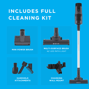 iHome SV2 Cordless Stick Vacuum Cleaner — 24 kPa Suction, LED Headlights, 60-Min Runtime, HEPA Filter for Carpet, Hard Floors & Pet Hair