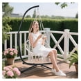 thumbnail image 2 of Patio Hammock Stand Only, Hammock Chair Metal C-Stand with Hanging Chain, Max Load 330lbs, Black, 2 of 7