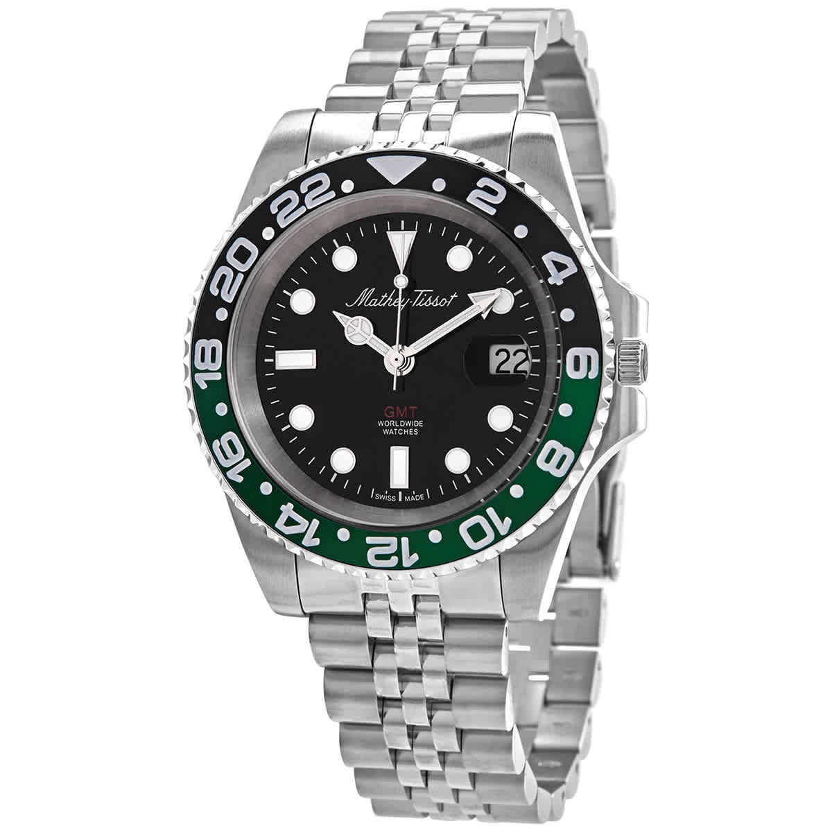 Mathey Tissot - Mathey-Tissot Mathy Vintage GMT Quartz Black Dial Men's