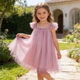 thumbnail image 2 of Tisuna Girls Summer Dress Toddler Sparkling Print Sleeveless Crew Neck Dresses Comfortable Soft Little Baby Girls Holiday School Party Casual Wear Pink Size 3-4 Years, 2 of 9
