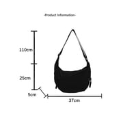 Women's Nylon Crescent Crossbody Bag, Adjustable Strap Casual Shoulder Bag, Large Capacity Water-Resistant Hobo Purse for Everyday & Travel, 8 Colors, One Size