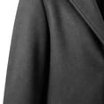 thumbnail image 6 of Nmnitkp Men's Solid Color Notched Lapel Single‑Breasted Mid‑Long Wool Blend Overcoat Long Sleeve Pocket Trench Coat for Fall Winter Business Casual Daily Street Outfits Dark Gray,S, 6 of 9