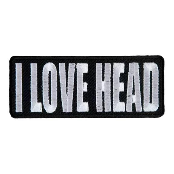 I Love Head Embroidered Patch, Vulgar Sayings Patches