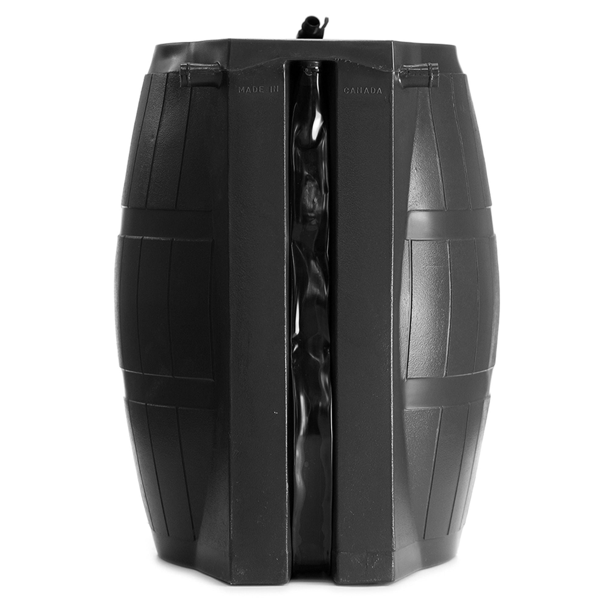 FCMP Outdoor RC4000 50 Gallon Outdoor Rain Water Catcher Barrel, Black