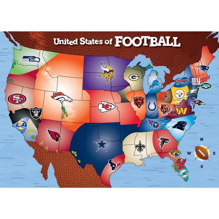 Masterpieces Puzzle Company NFL - Carte De La Ligue Casse-Tête De 500 Pièces