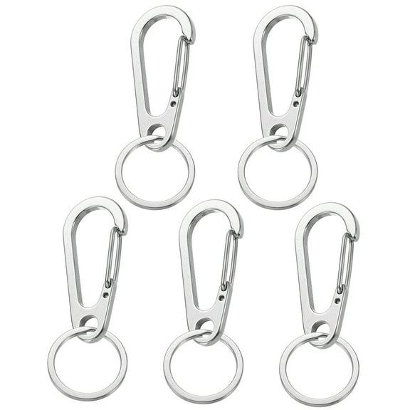 2.17" x 1.1" Metal Keychain Keyring, 5 Pcs Silver Key Chain Ring Clip Sturdy Key Accessories Holder Organizer for Chain Making Kit Home Car Keys Art Crafts