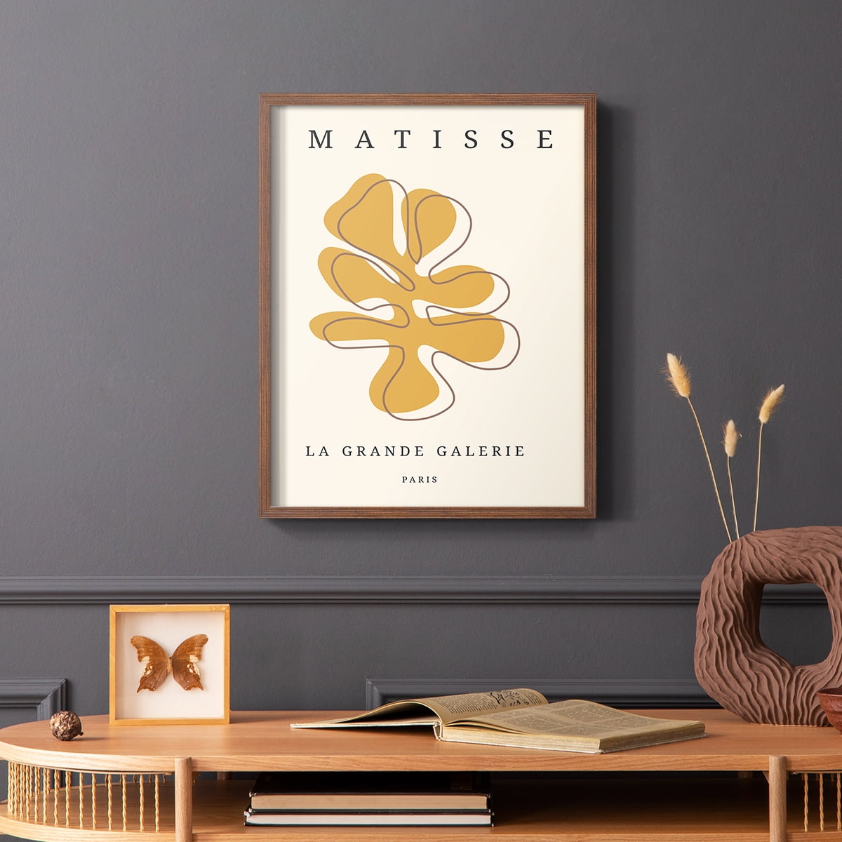 Matisse CCCLXVII in Brown Solid Wood 22 x 28 Framed Print