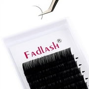 Lash Extensions 8-20mm FADLASH Eyelash Extensions C D Curl 0.20mm Premium Black Matte Silk Single Lashes (0.20-C, 13mm)
