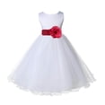 thumbnail image 3 of Ekidsbridal White Watermelon Tulle Rattail Edge Flower Girl Dress Christening Formal Evening Gown for Photoshoots 829T 6, 3 of 3