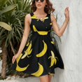 thumbnail image 3 of Bananas On Black Background Sundress Sleeveless Dress Summer Women Clothes Dress for Women Dresses, 3 of 7
