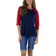 thumbnail image 4 of ToBeInStyle Women's Classic Two Color Cotton Baseball T-Shirts, 4 of 6