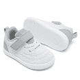 thumbnail image 6 of Toddler Sneakers Baby Boys & Girls Barefoot Shoes Lightweight Breathable Walking Running Tennis Athletic Sport Shoes White Gray 18-24 Months Size 7, 6 of 9