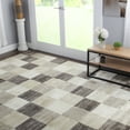 thumbnail image 7 of Contemporary Tile Plush Polypropylene Indoor Runner Rug, 5' x 8', Beige, 7 of 7